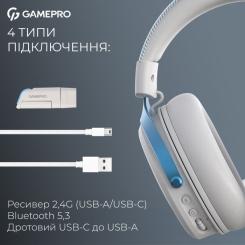 Наушники GamePro Asgard Skadi Wireless White/Blue Фото 5