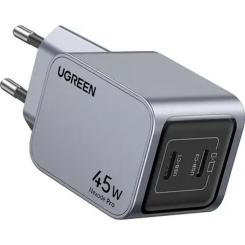 Зарядное устройство Ugreen 2xUSB-C PD45W GaN X707 gray Фото 2