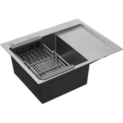 Мойка кухонная Kroner Geburstet-6350LHM Фото 6