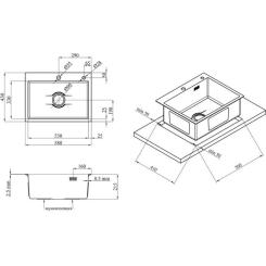 Мойка кухонная Kroner KD5843HM Фото 6