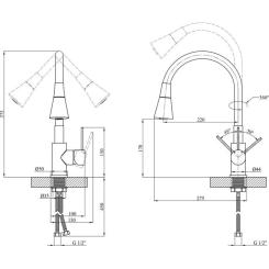 Смеситель Kroner Kuche-C031GRA Фото 9