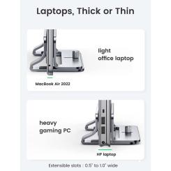 Подставка для ноутбука Ugreen LP258 Vertical Laptop Stand Silver Фото 4
