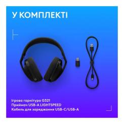 Наушники Logitech G321 Lightspeed Black Фото 8