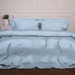 Постельное белье MirSon Tencel №04 Blue 175х210 двуспальный Фото