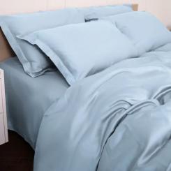 Постельное белье MirSon Tencel №04 Blue 175х210 двуспальный Фото 2