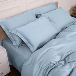 Постельное белье MirSon Tencel №04 Blue 175х210 двуспальный Фото 3