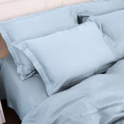 Постельное белье MirSon Tencel №04 Blue 175х210 двуспальный Фото 7