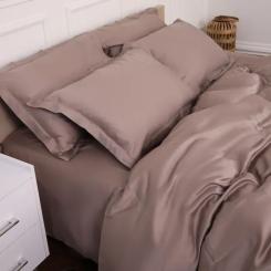 Постельное белье MirSon Tencel №08 Beige 2x160x220 Семейный Евро Фото 8