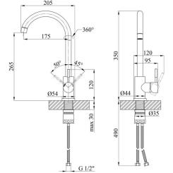 Смеситель Kroner Klassisch-SCH035PVD Фото 9