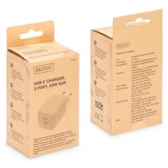 Зарядное устройство Digitus 2xUSB-C PD65W GaN Фото 3