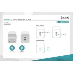 Зарядное устройство Digitus 2xUSB-C PD65W GaN Фото 6