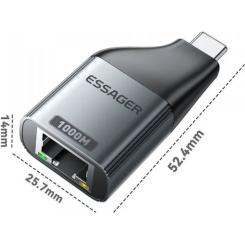 Переходник Essager USB-C to RJ45 1000Mbps Фото 5