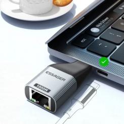 Переходник Essager USB-C to RJ45 1000Mbps Фото 7