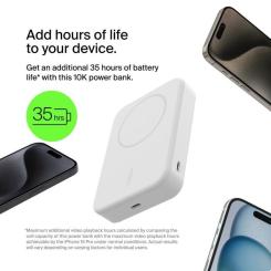 Батарея универсальная Belkin 8000mAh MagSafe Wireless Qi2 White Фото 1