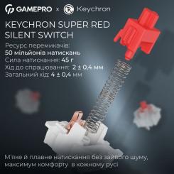 Клавиатура GamePro Asgard Ragnar Wireless/Bluetooth/USB UA Blue Фото 6