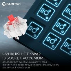 Клавиатура GamePro Asgard Ragnar Wireless/Bluetooth/USB UA Blue Фото 7