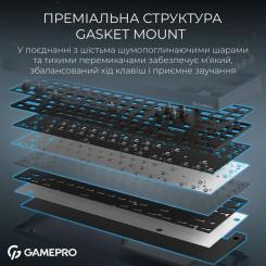 Клавиатура GamePro Asgard Ragnar Wireless/Bluetooth/USB UA Blue Фото 8