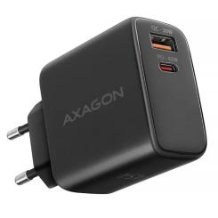 Зарядное устройство AXAGON 1xUSB QC4.0 + 1xUSB-C PD45W PPS black Фото