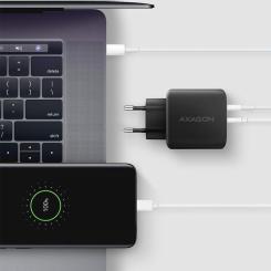 Зарядное устройство AXAGON 1xUSB QC4.0 + 1xUSB-C PD45W PPS black Фото 6