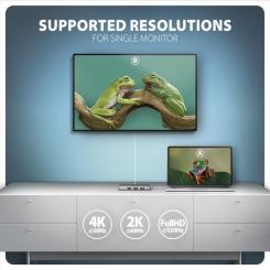 Концентратор AXAGON USB-C to 3xUSB-A + HDMI 0.15m gray Фото 3