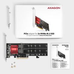 Контроллер AXAGON PCIe to 2xNVMe M.2 controller Фото 2