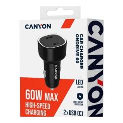 Зарядное устройство Canyon 2xUSB-C PD60W black Фото 4