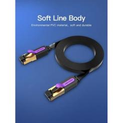 Патч-корд Vention 1м, FTP cat 7 RJ-45 black Фото 1