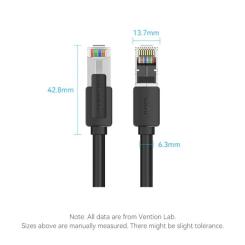 Патч-корд Vention 0.5м, S/FTP cat 8 RJ-45 black Фото 10