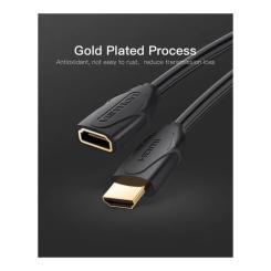 Кабель мультимедийный Vention HDMI M to HDMI F 1.0m 4K60Hz black Фото 1