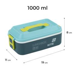 Ланч-бокс Kite 1000 мл синій Фото 1