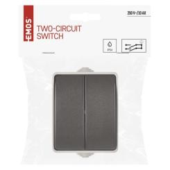 Выключатель EMOS C.5 IP54 подвійний Фото 4