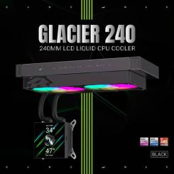 Система жидкостного охлаждения Gamemax GLACIER 240 LCD BK Фото 7