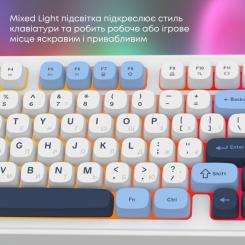 Клавиатура Ajazz AF98 USB UA White/Blue Фото 9
