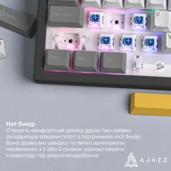 Клавиатура Ajazz AK870 V2 Flying Fish Switch USB UA Black/Grey/Yell Фото 9