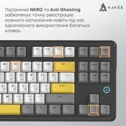 Клавиатура Ajazz AK870 V2 Flying Fish Switch USB UA Black/Grey/Yell Фото 11