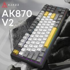 Клавиатура Ajazz AK870 V2 Flying Fish Switch USB UA Black/Grey/Yell Фото 5