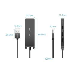 Концентратор Vention USB 2.0 to 4xUSB 2.0 black Фото 1