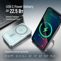 Батарея универсальная ColorWay 10 000 mAh PD/22.5W, 15W MagSafe & Watch Wireless Фото 10