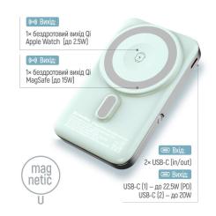 Батарея универсальная ColorWay 10 000 mAh PD/22.5W, 15W MagSafe & Watch Wireless Фото 6