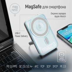 Батарея универсальная ColorWay 10 000 mAh PD/22.5W, 15W MagSafe & Watch Wireless Фото 7