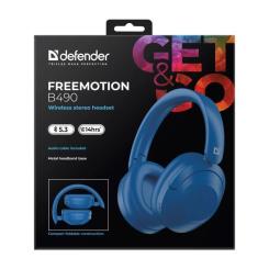 Наушники Defender FreeMotion B490 Bluetooth Blue Фото 6