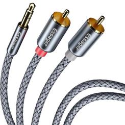 Кабель мультимедийный Essager 3.5mm M to 2xRCA M 3.0m Фото 1