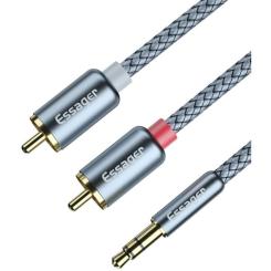 Кабель мультимедийный Essager 3.5mm M to 2xRCA M 3.0m Фото 3