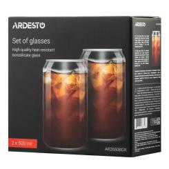 Набор стаканов Ardesto Jar 500 мл 2шт прозорий Фото 2