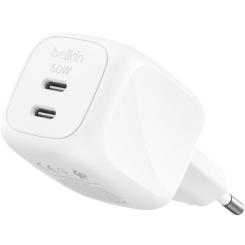 Зарядное устройство Belkin 2xUSB-C PD50W GaN PPS white Фото 4