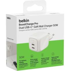 Зарядное устройство Belkin 2xUSB-C PD50W GaN PPS white Фото 6