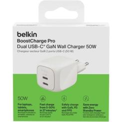 Зарядное устройство Belkin 2xUSB-C PD50W GaN PPS white Фото 7