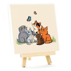 Картина по номерам Rosa Funny Cats, 15х15см, з мольбертом Фото 1