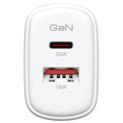 Зарядное устройство Armorstandart 1xUSB-C + 1xUSB 20W GaN white Фото 1