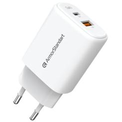 Зарядное устройство Armorstandart 1xUSB-C + 1xUSB 20W GaN white Фото 3
